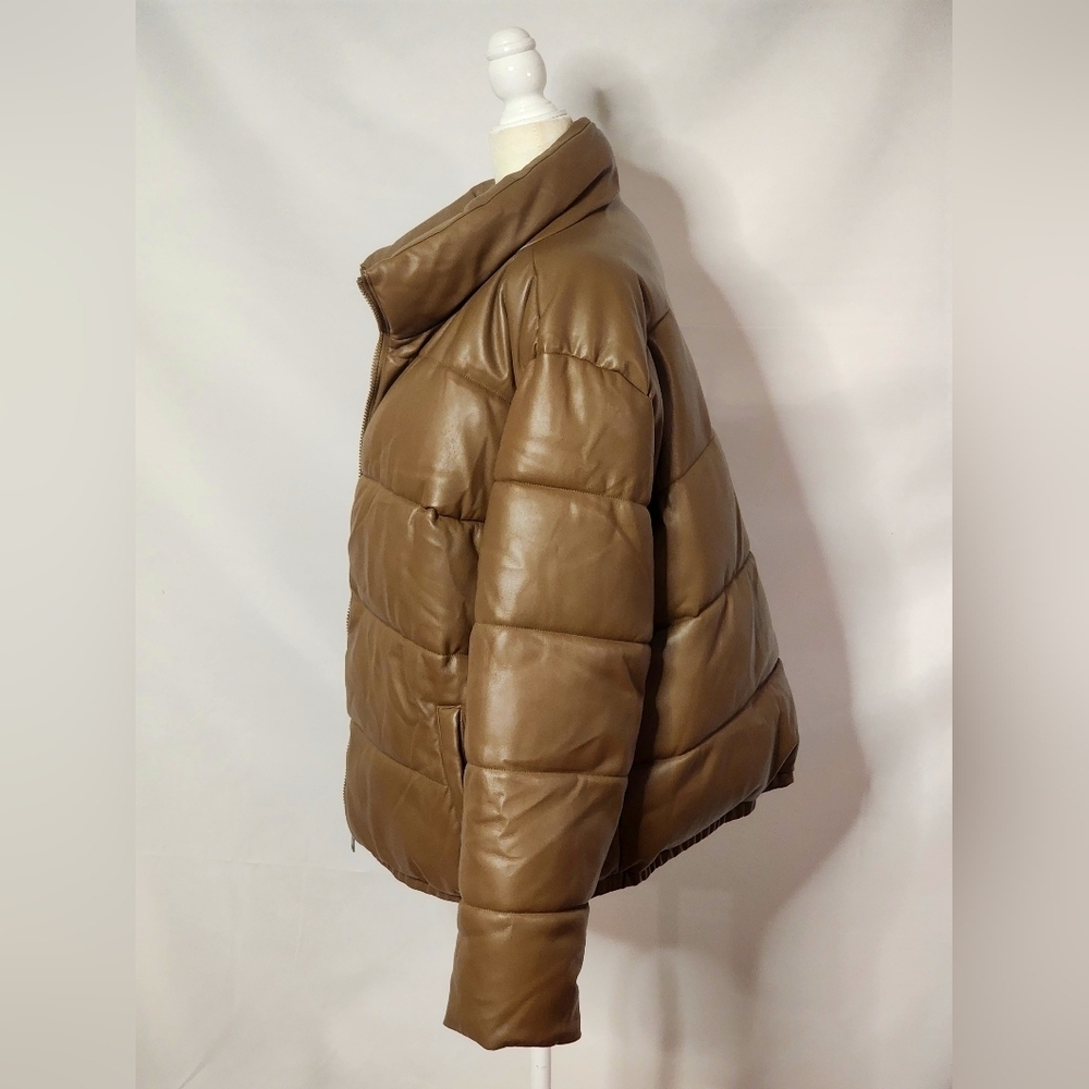 Sebby Women's Faux Leather Puffer Jacket, Puffy Coat - S.E.B. By SEBBY 2XL - Picture 11 of 13